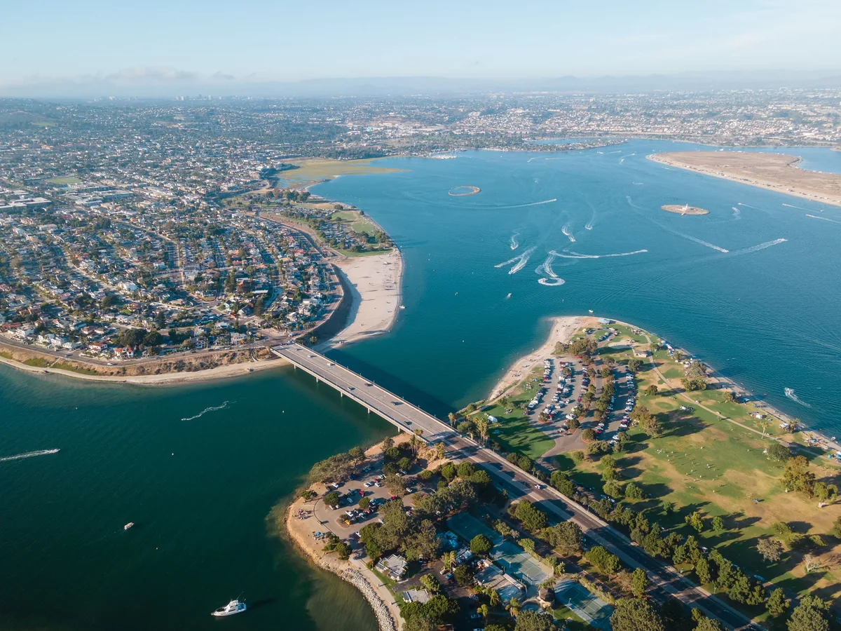 Aerial view of the San Diego County coastline